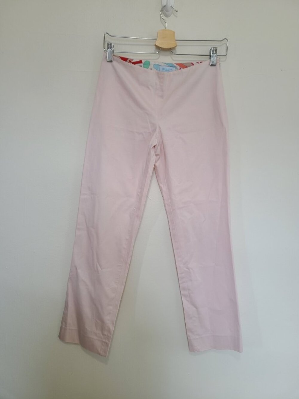 Emilio Pucci Pink Cotton Pants Size US 6 Side Zipper Medium Rise